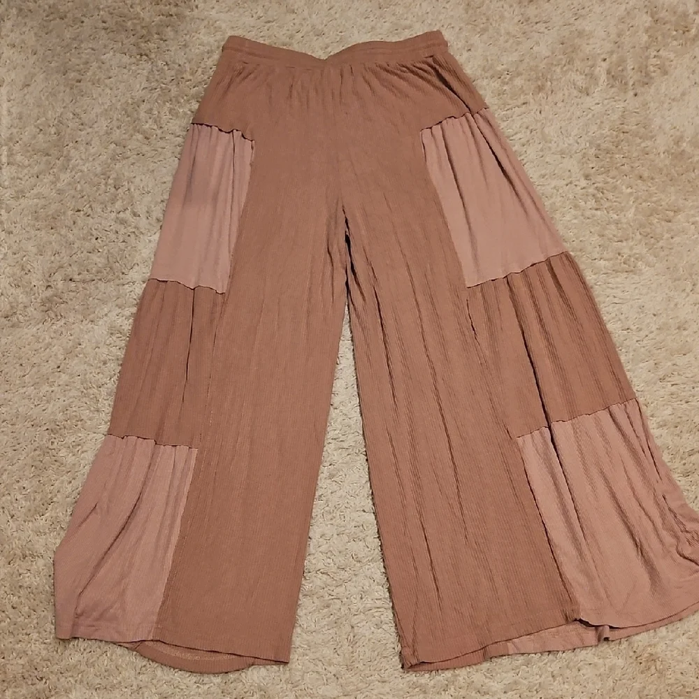 252 POL Blush and Tan Wide-Leg Pants - Picture 5 of 5